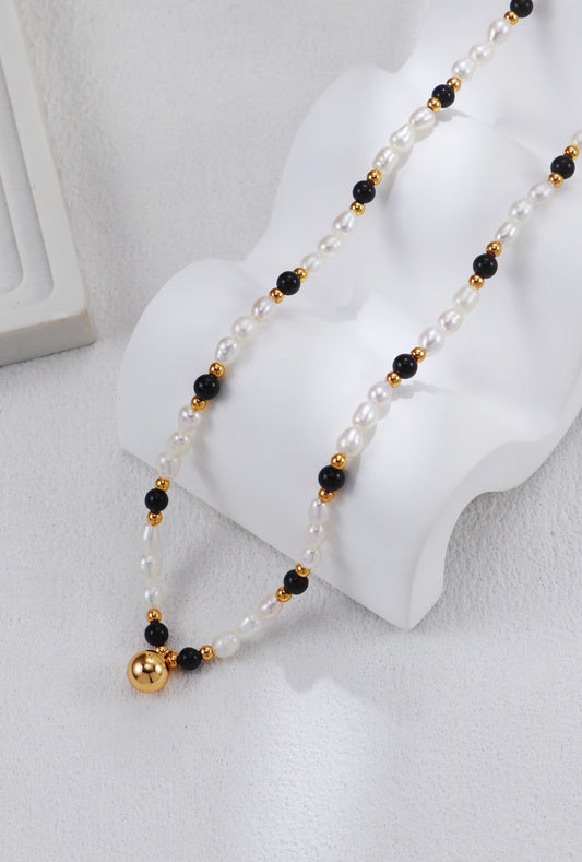 Noir Pearl Harmony Necklace | Petite Secret Jewellery