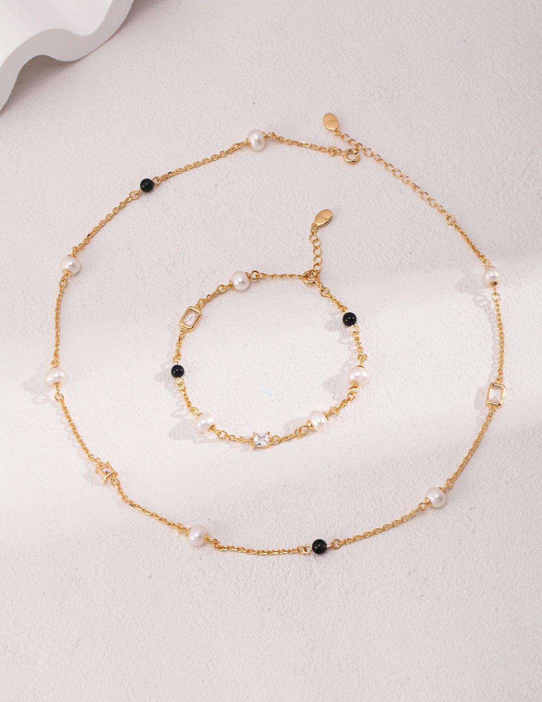 Pearl and Gemstone Charm Bracelet - Petite Secret Jewellery
