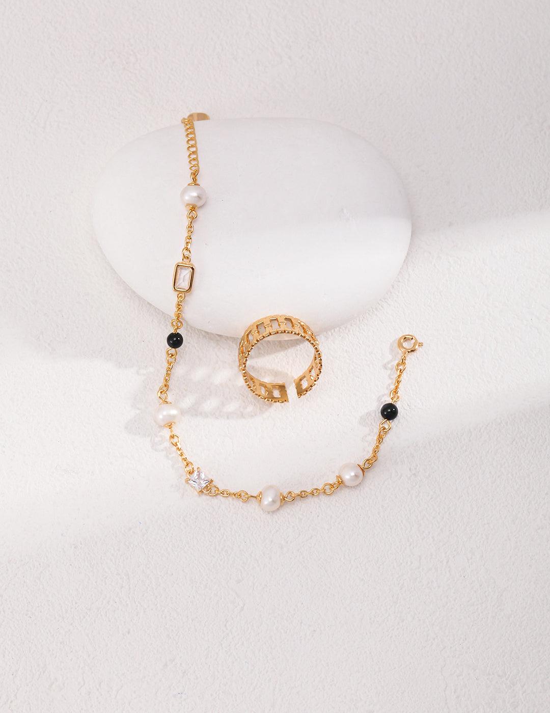 Pearl and Gemstone Charm Bracelet - Petite Secret Jewellery