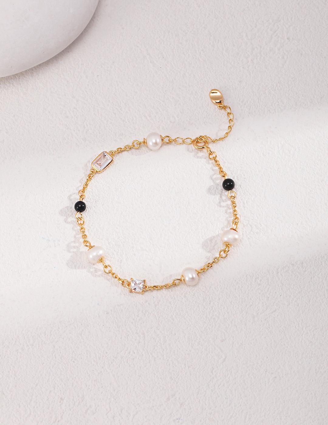 Pearl and Gemstone Charm Bracelet - Petite Secret Jewellery