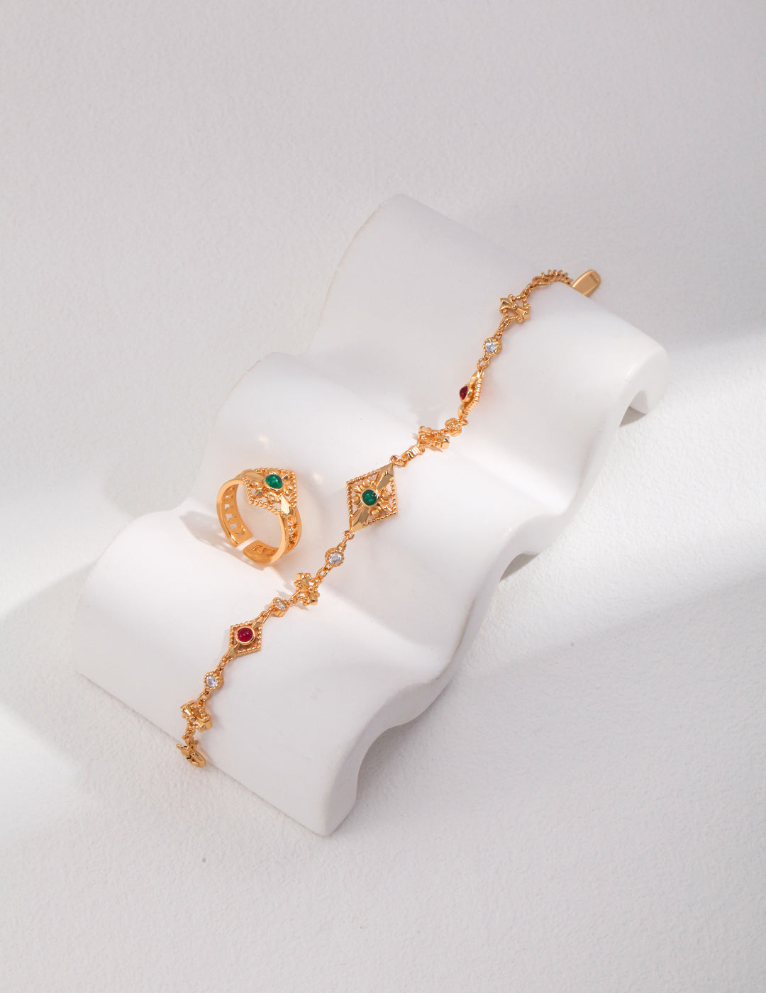 Regal Emerald Drop Bracelet - Petite Secret Jewellery