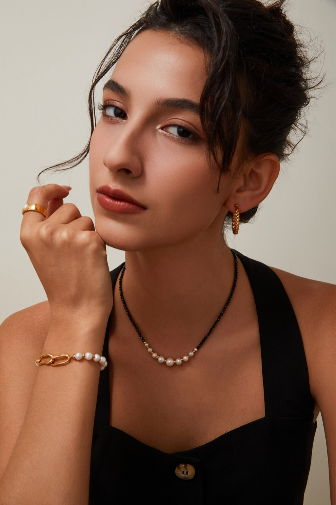 Ripple Link Pearl Bracelet