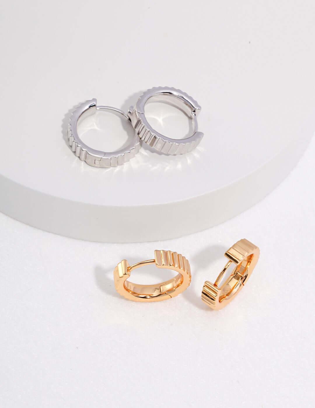 Sculpted Edge Hoop Earrings | Petite Secret Jewellery