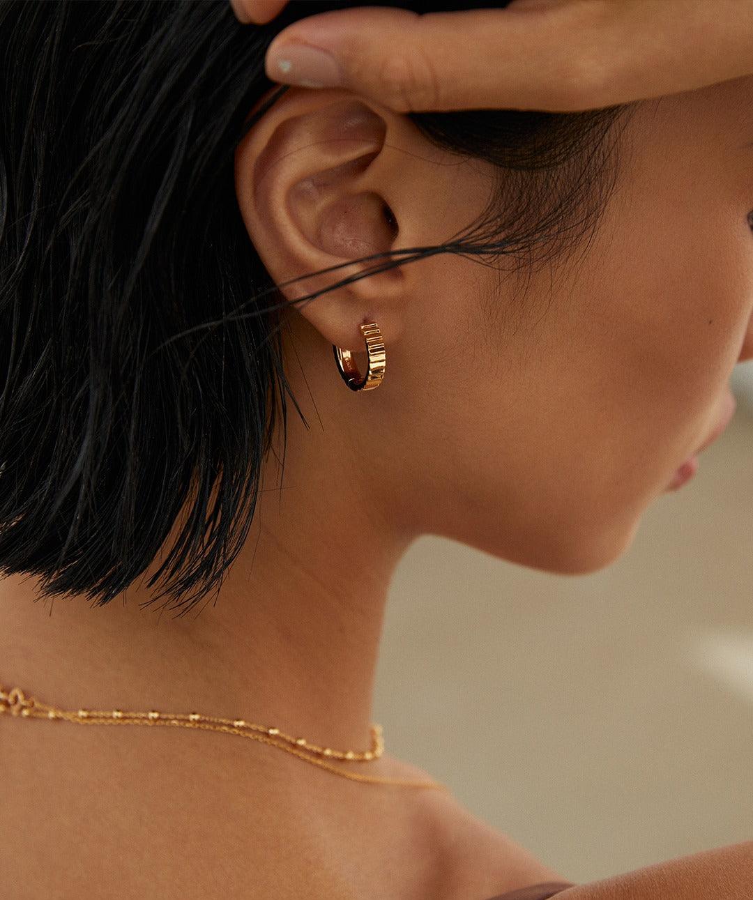 Sculpted Edge Hoop Earrings | Petite Secret Jewellery
