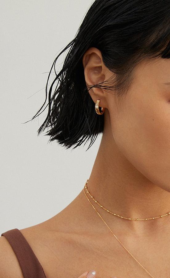 Sculpted Edge Hoop Earrings | Petite Secret Jewellery