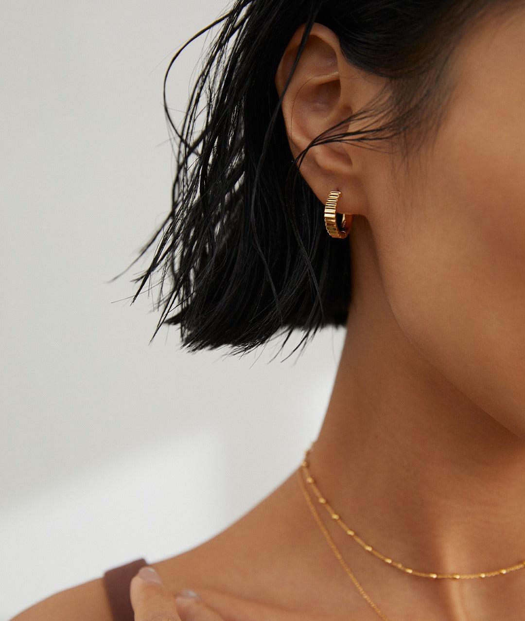 Sculpted Edge Hoop Earrings | Petite Secret Jewellery