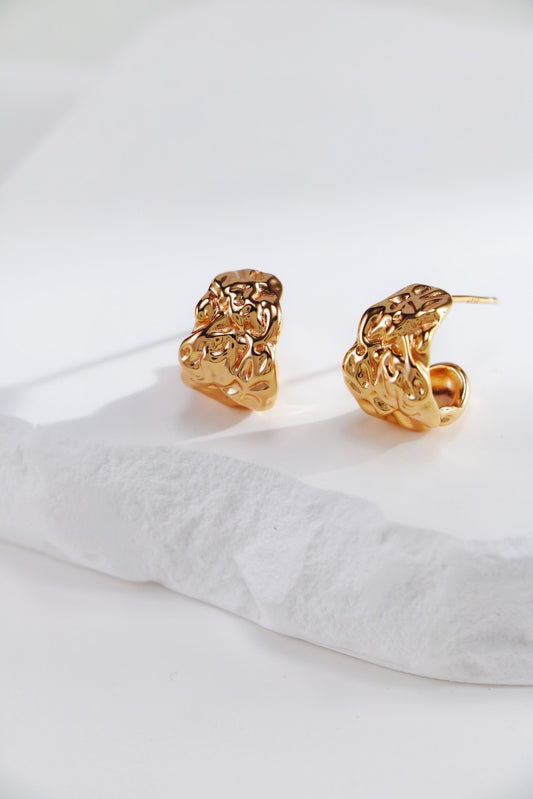 Sculpted Texture Earrings - Petite Secret Jewellery