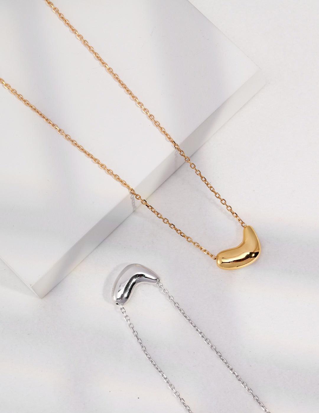 Smile" Bean Pendant Necklace - Petite Secret Jewellery