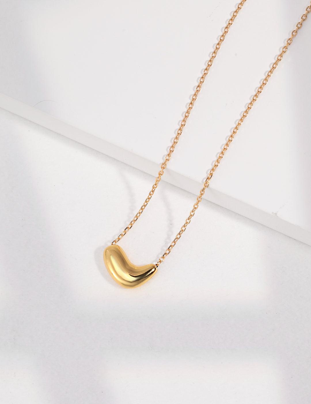 Smile" Bean Pendant Necklace - Petite Secret Jewellery
