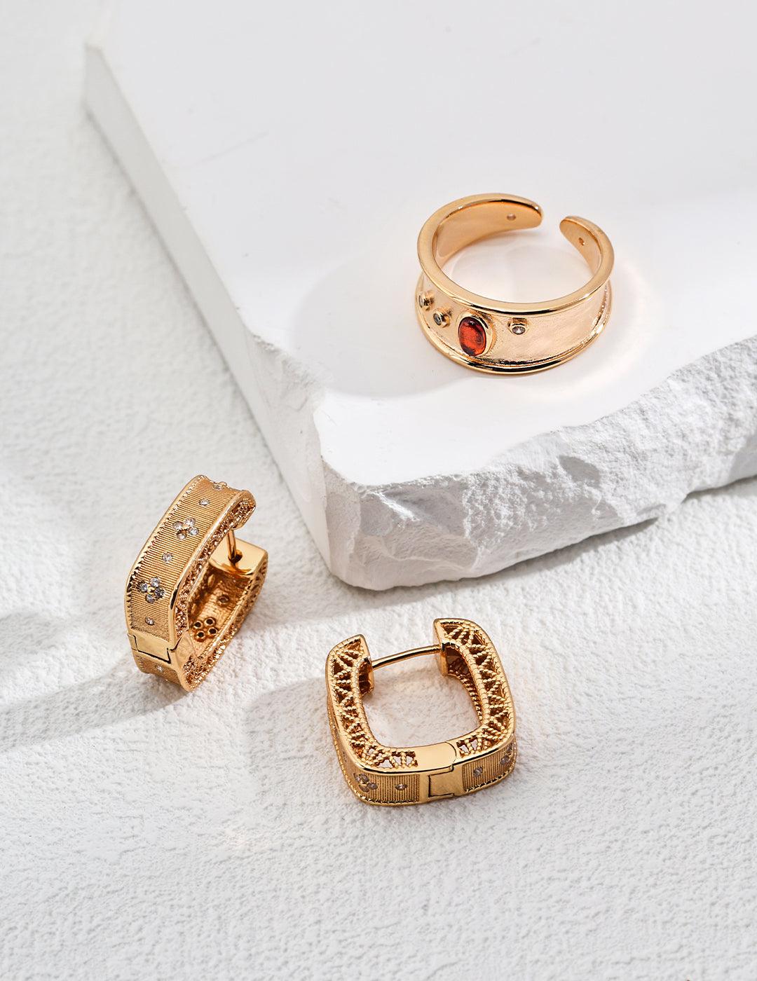 Vintage Buckle Hoop Earrings - Petite Secret Jewellery