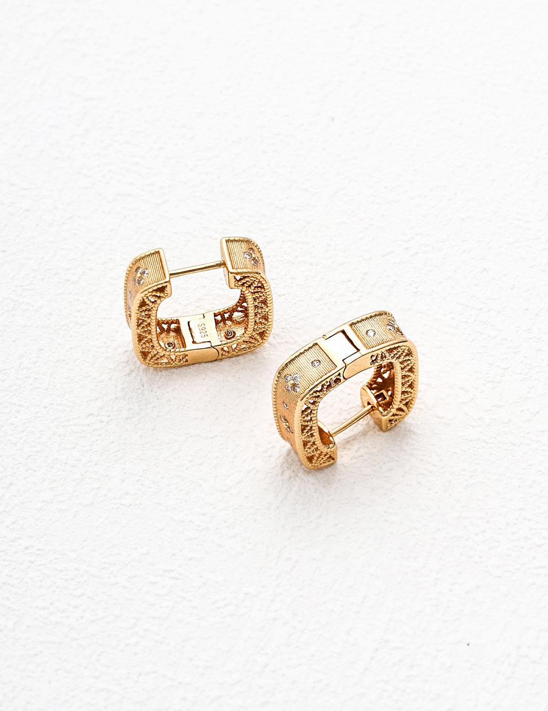 Vintage Buckle Hoop Earrings - Petite Secret Jewellery